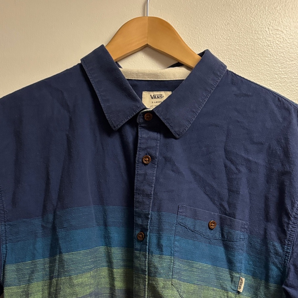 Vans Men's Blue and Gray Gradient Shirt - Picture 4 of 9